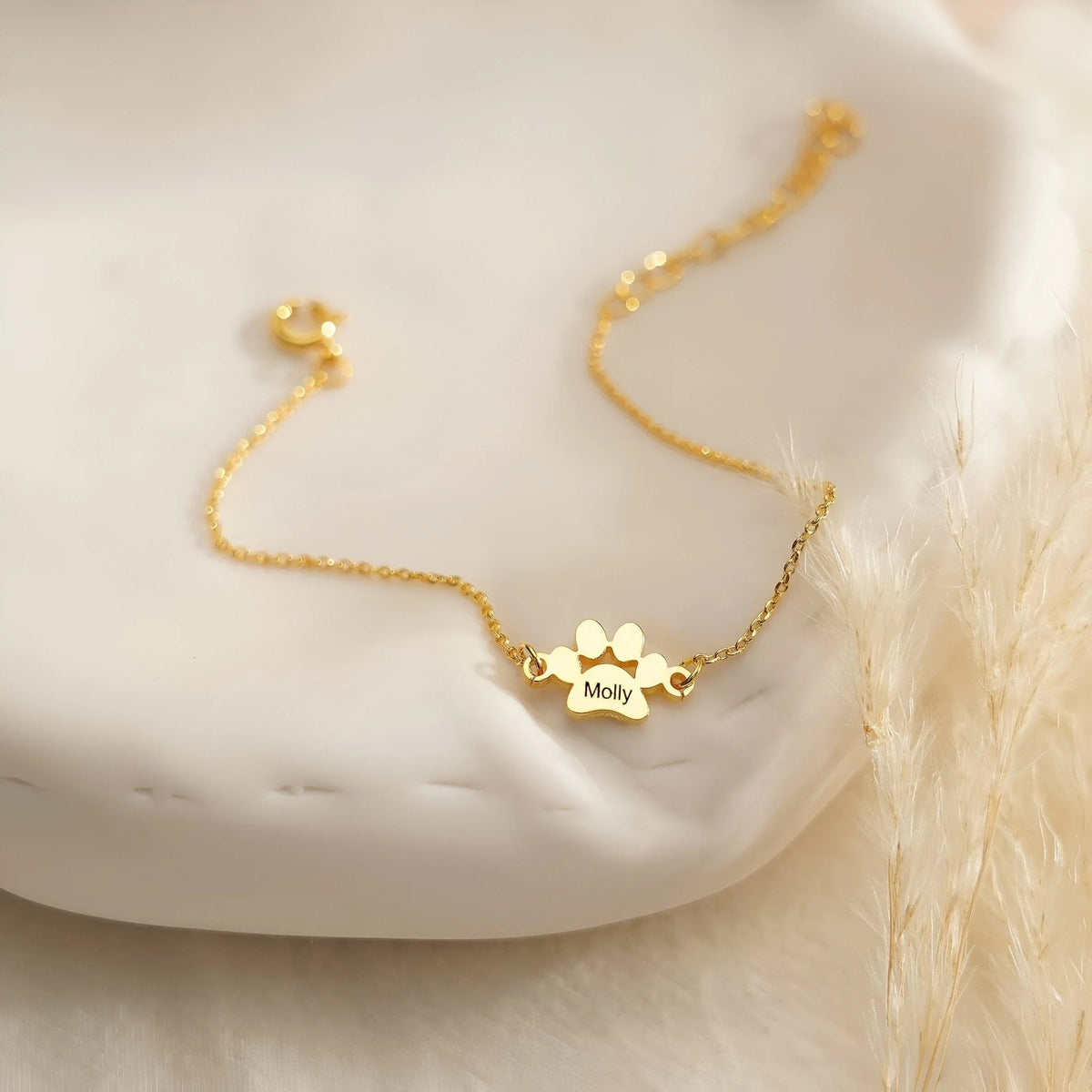 Personalizowana bransoletka z łapką ze stali nierdzewnej unisex, model Tinou — zdjęcie 9