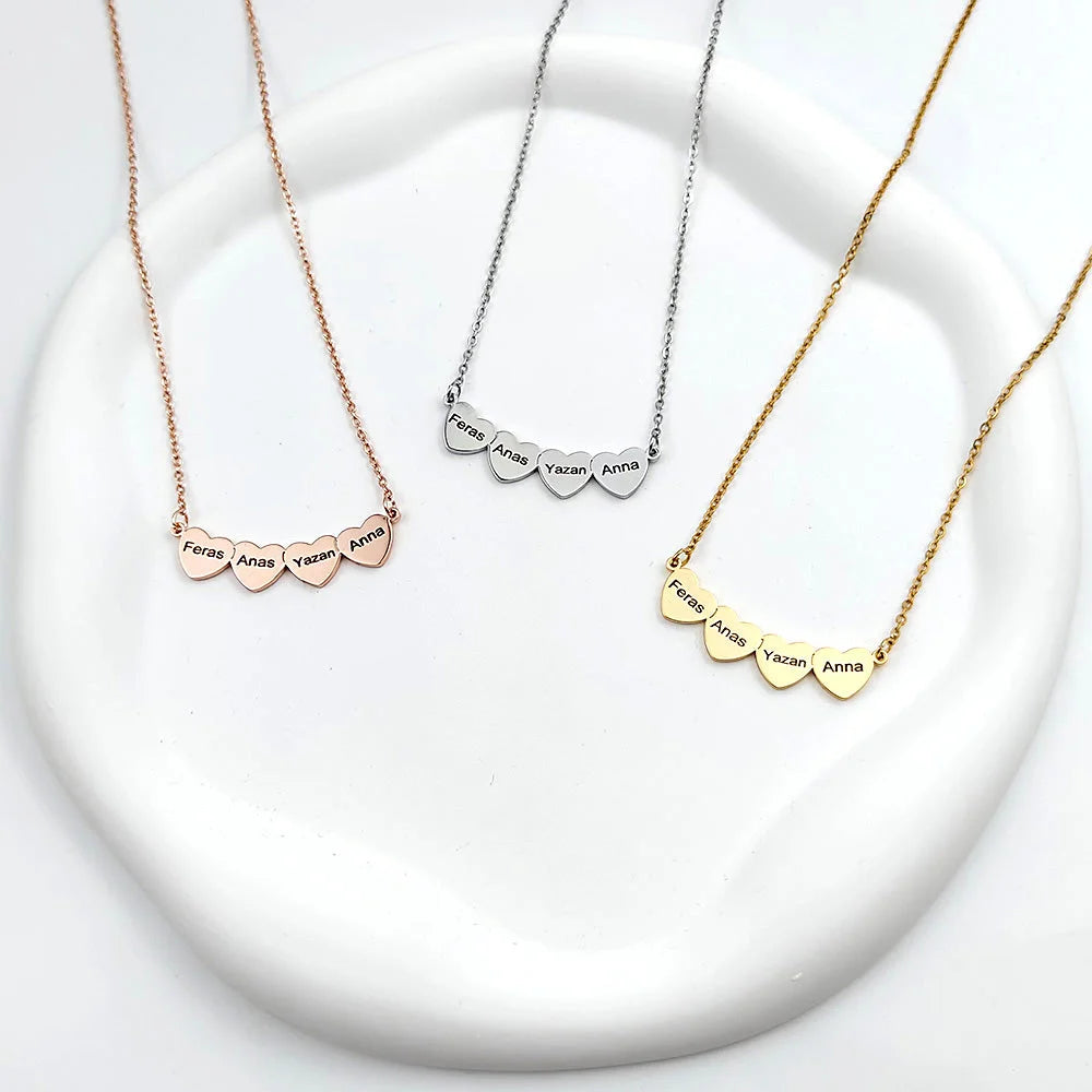 Collier Cœur Jusqu'à 5 Prénoms